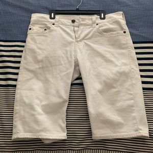 True Religion white jean shorts
